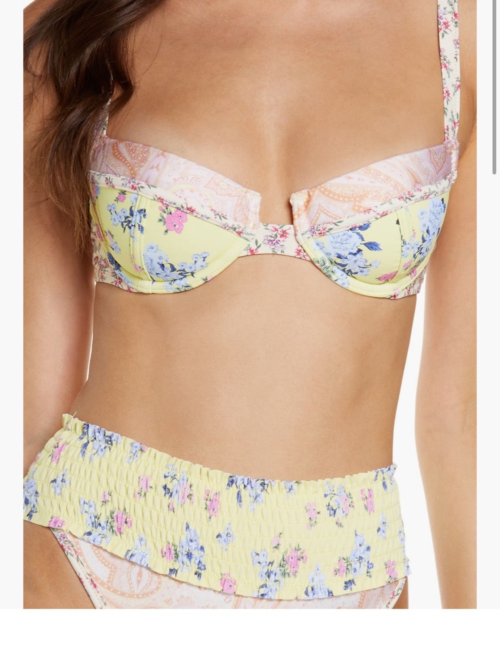 River Island Yellow Floral Underwire Bikini Set